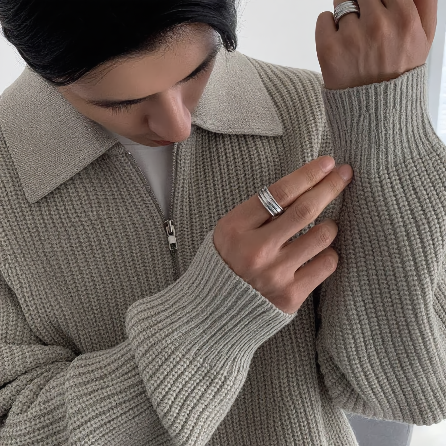 VIRAL KNITTED HALF ZIP SWEATER+ FREE T-SHIRT(SALE TODAY ONLY)